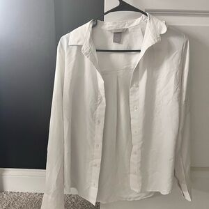H&M Crisp White Collared Business Casual Shirt